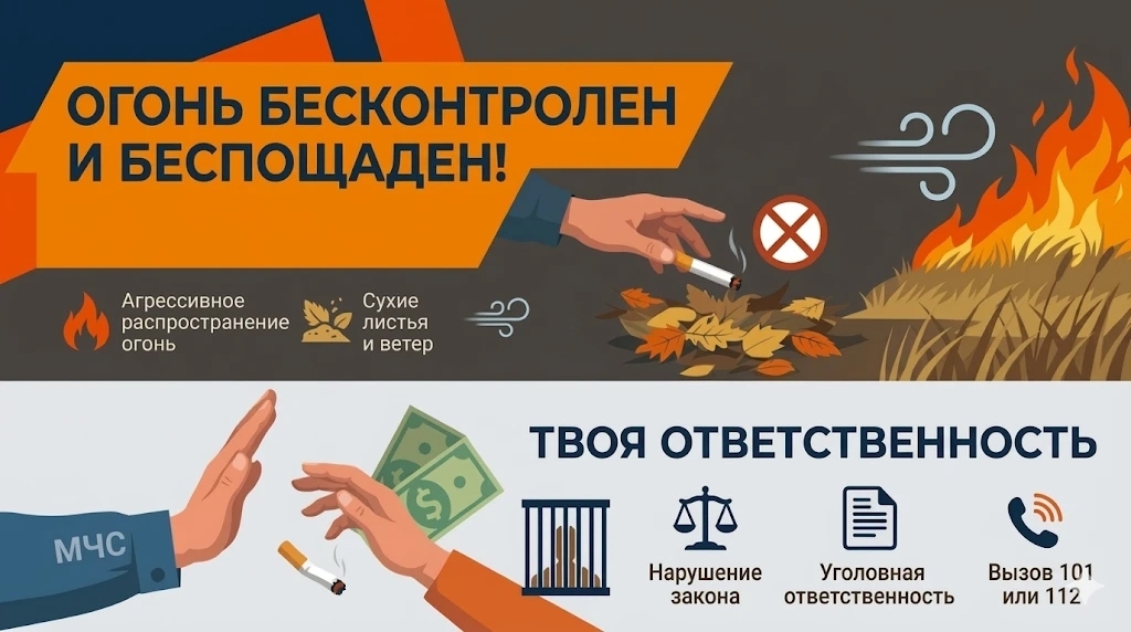 Весна пришла — убери траву! Не дай огню ни единого шанса!.